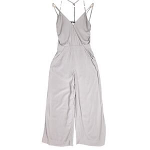 ARMANI EXCHANGE WIDE‑LEG SLEEVELESS JUMPSUIT – LIGHT GRAY – WOMEN’S SIZE 2